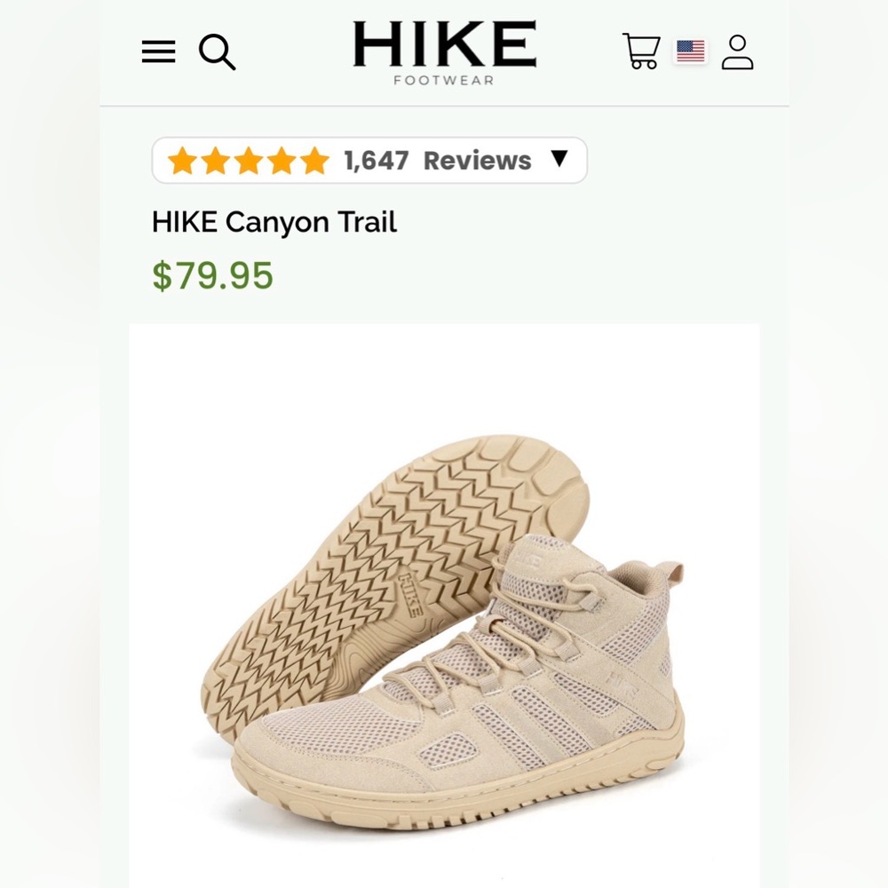 HIKE Footwear Avera Trek Boot Women's 9-9.5 Athletic Shoes - Dune  #314